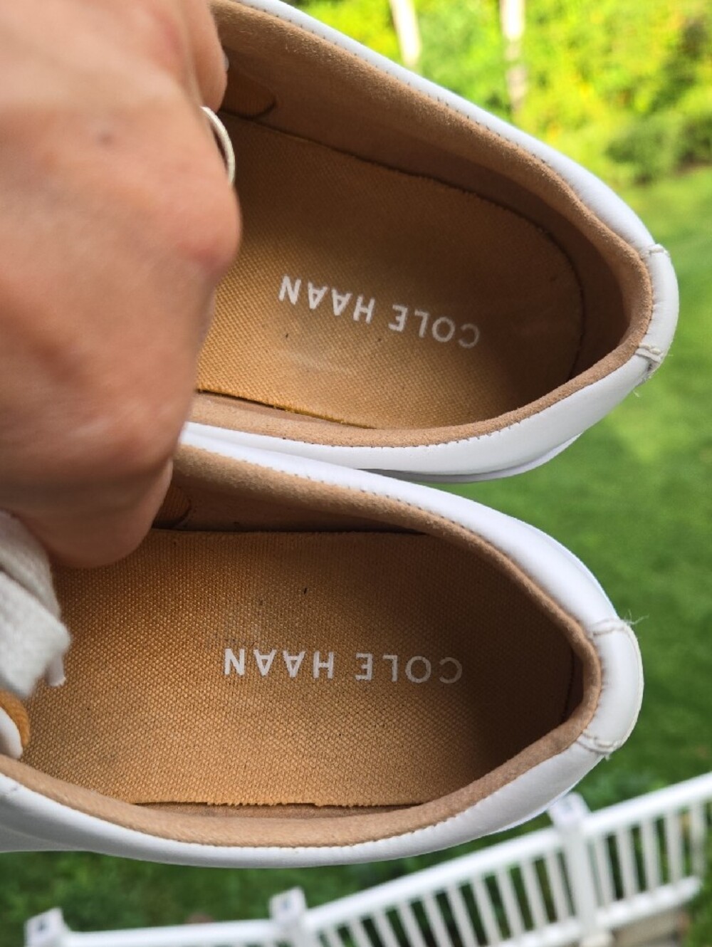 Cole Haan White Low-Top Leather Sneakers - Picture 2 of 5